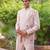 Blush pink embroidered silk blend jacket set