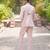 Blush pink embroidered silk blend jacket set