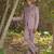 Dusty purple embroidered silk blend jacket set