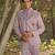 Dusty purple embroidered silk blend jacket set
