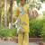 Mustard yellow embroidered satin kurta set