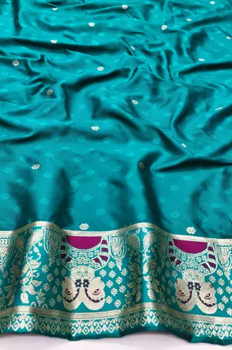 purpel zari woven baluchari silk blend traditional saree with blouse piece