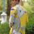 Mustard yellow embroidered satin kurta set