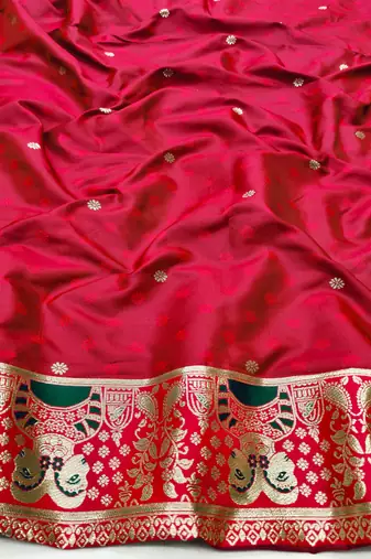 purpel zari woven baluchari silk blend traditional saree with blouse piece