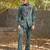 Forest green embroidered silk blend tuxedo set
