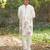 White embroidered chanderi silk kurta set