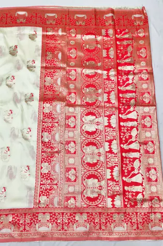 purpel zari woven baluchari silk blend traditional saree with blouse piece