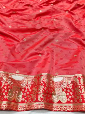 purpel zari woven baluchari silk blend traditional saree with blouse piece 4
