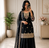black color embroidery sequin work silk blend kurti sharara set