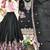 black color embroidery sequin work silk blend kurti sharara set
