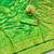 green zari woven baluchari silk blend traditional saree with blouse piece