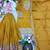 yellow color embroidery sequin work silk blend kurti sharara set