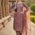 lavender embroidered glaze cotton unstitched dress material 