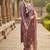 lavender embroidered glaze cotton unstitched dress material 