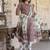 Women maroon & cream-coloured printed kurta with palazzos & dupatta