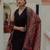 Women black ethnic motifs pure cotton kurta with palazzos & dupatta
