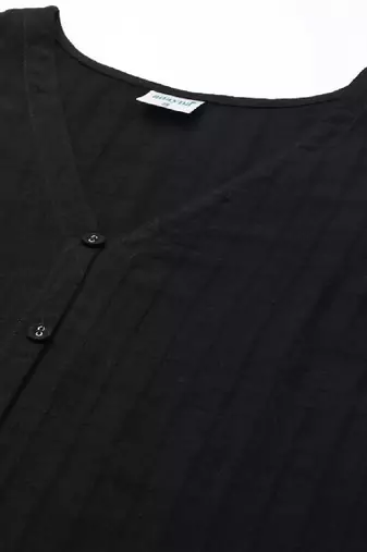 Women black ethnic motifs pure cotton kurta with palazzos & dupatta