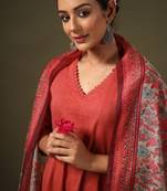 Anarkali pure cotton kurta with trousers & dupatta
