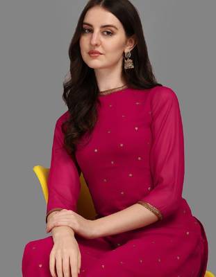 Floral embroidered sequinned kurta with trouser 2