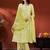Women floral panelled thread work cotton kurta with trousers & with dupatta