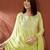 Women floral panelled thread work cotton kurta with trousers & with dupatta