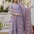 Women floral yoke design panelled aari work pure cotton kurta with trousers & with dupatta