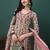 Floral printed pure cotton anarkali kurta with trousers & dupatta