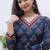 Floral printed straight kurta with trousers & dupatta