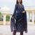Floral printed straight kurta with trousers & dupatta