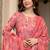 Floral printed mirror work straight kurta with trousers & dupatta