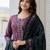 Floral printed notch neck straight kurta with trousers & dupatta