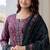 Floral printed notch neck straight kurta with trousers & dupatta