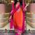 Bandhani printed sequinned embroidery work kurta with trousers & dupatta