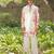 Off white pink embroidered cotton silk kurta jacket set