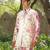 Off white pink embroidered cotton silk kurta jacket set