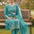 sea green embroidered glaze cotton unstitched dress material 