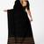 Classic black striped cotton blend saree