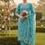 sea green embroidered glaze cotton unstitched dress material 