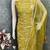 yellow embroidered glaze cotton unstitched dress material 
