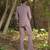 Dusty purple embroidered silk blend jacket set
