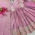 pink color embroidery sequin work silk blend gown set