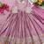 pink color embroidery sequin work silk blend gown set