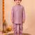 boys dusty pink silk blend  geometric floral woven kurta & dhoti set with waistcoat
