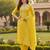 yellow weaved chanderi butti unstitched dress material 