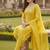 yellow weaved chanderi butti unstitched dress material 