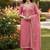 pink weaved chanderi butti unstitched dress material 