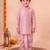 boys pink silk blend  geometric jacquard woven kurta & dhoti set with waistcoat