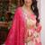 off-white color embroidery zari sequin work silk blend gown set