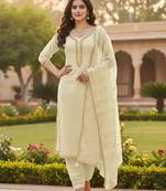 white weaved chanderi butti unstitched dress material 