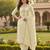 white weaved chanderi butti unstitched dress material 